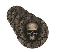 Lot de 4 désodorisants décoratifs pour voiture - Longue durée - Parfumé - Papier peint gothique - Tête de mort - Tablettes d'aromathérapie - Pendentif de rétroviseur - Pour homme et femme