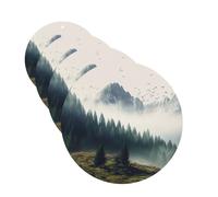 Lot de 4 désodorisants décoratifs pour voiture - Longue durée - Parfumé - Paysage - Voiture de montagne - Aromathérapie - Pendentif de rétroviseur - Pour homme et femme