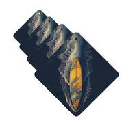 Lot de 4 désodorisants décoratifs pour voiture - Longue durée - Parfumé - Planche de surf - Tablette d'aromathérapie - Pendentif de rétroviseur - Pour homme et femme
