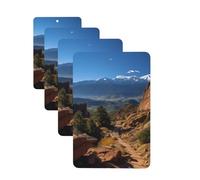 Lot de 4 désodorisants décoratifs pour voiture - Longue durée - Parfumés Pikes Peak Colorado - Tablettes d'aromathérapie pour rétroviseur - Pour homme et femme
