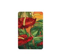 Lot de 4 désodorisants en verre teinté Anthurium avec Monstera - Cartes parfumées à suspendre - Pour tablettes d'aromathérapie de voiture