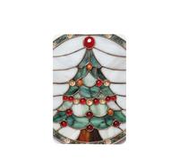 Lot de 4 désodorisants en verre teinté pour voiture en forme de sapin de Noël avec perles - Cartes parfumées à suspendre - Pour tablettes d'aromathérapie de voiture
