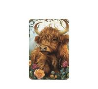 Lot de 4 désodorisants en verre teinté pour voiture, motif bovins des Highlands, papillons et cartes parfumées à suspendre, cartes parfumées pour tablettes d'aromathérapie de voiture