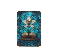 Lot de 4 désodorisants en verre teinté pour voiture Motif lys et Bible