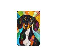 Lot de 4 désodorisants en verre teinté pour voiture Motif teckel