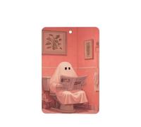 Lot de 4 désodorisants Ghost Reading In The Pink pour salle de bain et voiture - Cartes parfumées à suspendre - Pour tablettes d'aromathérapie de voiture