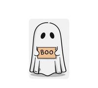 Lot de 4 désodorisants minimalistes pour voiture avec fantôme flottant tenant un signe Boo - Cartes parfumées à suspendre - Cartes parfumées pour tablettes d'aromathérapie de voiture