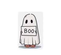 Lot de 4 désodorisants minimalistes pour voiture - Motif fantôme tenant un signe - Cartes parfumées à suspendre - Pour tablettes d'aromathérapie de voiture