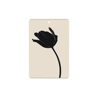 Lot de 4 désodorisants minimalistes - Tulipe abstraite dans une voiture noire - Cartes parfumées à suspendre - Cartes parfumées pour tablettes d'aromathérapie de voiture