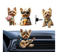 Lot de 4 désodorisants pour grille d'aération de voiture, clips en acrylique 2D en forme de chien, éliminateur d'odeurs pour voiture, grille d'aération de climatisation, intérieur de maison et de