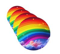Lot de 4 désodorisants pour voiture - Arc-en-ciel - Cartes parfumées à suspendre - Parfum durable - Tablettes d'aromathérapie de voiture - Pendentif de rétroviseur pour armoire à chaussures