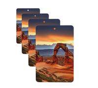 Lot de 4 désodorisants pour voiture, arches, parc national, cartes parfumées à suspendre, parfum durable, aromathérapie de voiture, tablettes d'aromathérapie, pendentif de rétroviseur pour armoire
