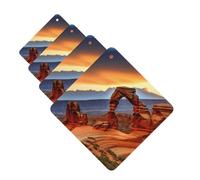 Lot de 4 désodorisants pour voiture, arches, parc national, cartes parfumées à suspendre, parfum durable, aromathérapie de voiture, tablettes d'aromathérapie, pendentif de rétroviseur pour armoire
