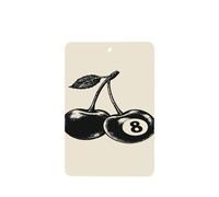 Lot de 4 désodorisants pour voiture avec 2 cerises avec le numéro 8 - Cartes parfumées à suspendre - Pour tablettes d'aromathérapie de voiture