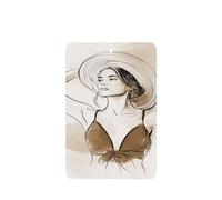 Lot de 4 désodorisants pour voiture avec inscription « Woman Holding A Hat Simple Lines Minimalism »