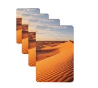 Lot de 4 désodorisants pour voiture, cartes de dunes de sable dans le désert du Sahara, cartes parfumées à suspendre, parfum durable, aromathérapie, tablettes d'aromathérapie, pendentif pour
