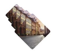 Lot de 4 désodorisants pour voiture, cartes parfumées à suspendre au centre historique de la Pologne, pour armoire à chaussures, tablettes d'aromathérapie, pour rétroviseur, armoire à chaussures