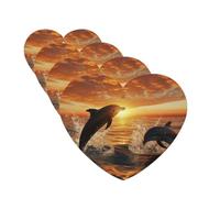 Lot de 4 désodorisants pour voiture - Cartes parfumées à suspendre - Pour SUV, dauphins sautant hors de l'eau au coucher du soleil - Tablettes d'aromathérapie - Pour chambre à coucher, armoire