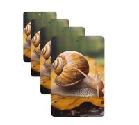 Lot de 4 désodorisants pour voiture - Cartes parfumées à suspendre - Pour SUV, escargot dans les feuilles, aromathérapie, voiture, miroir intérieur, pendentif pour chambre à coucher, armoire, armoire