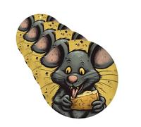Lot de 4 désodorisants pour voiture - Cartes parfumées à suspendre - Pour SUV, rat mange un morceau de fromage, aromathérapie, voiture, miroir intérieur - Pour chambre à coucher, armoire, armoire à
