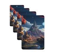 Lot de 4 désodorisants pour voiture - Cartes parfumées à suspendre - Pour SUV, voiture de ville fantastique, aromathérapie, voiture, miroir intérieur, pendentif pour chambre à coucher, armoire