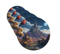 Lot de 4 désodorisants pour voiture - Cartes parfumées à suspendre - Pour SUV, voiture de ville fantastique, aromathérapie, voiture, miroir intérieur, pendentif pour chambre à coucher, armoire