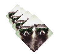 Lot de 4 désodorisants pour voiture, cartes parfumées drôles de raton laveur vert, cartes parfumées à suspendre, parfum durable, tablettes d'aromathérapie, pendentif pour rétroviseur de voiture