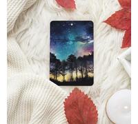 Lot de 4 désodorisants pour voiture, ciel nocturne avec arbres, décoration de rétroviseur, aromathérapie, cartes parfumées pour décoration intérieure de voiture