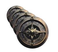Lot de 4 désodorisants pour voiture - Design magique - Runes nordiques - Boussole à suspendre - Parfum durable - Tablettes d'aromathérapie de voiture - Pendentif de rétroviseur pour armoire à