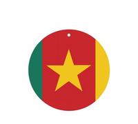 Lot de 4 désodorisants pour voiture Drapeau du Cameroun - Cartes parfumées à suspendre à la lavande - Pour intérieur de véhicule - Impression double face - Décoration parfumée pour voiture, maison