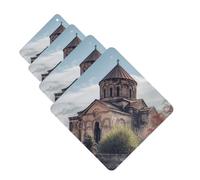 Lot de 4 désodorisants pour voiture, église arménienne, cartes parfumées à suspendre, parfum durable, aromathérapie, tablettes d'aromathérapie, pendentif pour rétroviseur de voiture, armoire à