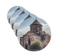 Lot de 4 désodorisants pour voiture, église arménienne, cartes parfumées à suspendre, parfum durable, aromathérapie, tablettes d'aromathérapie, pendentif pour rétroviseur de voiture, armoire à