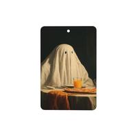 Lot de 4 désodorisants pour voiture Ghost Sits At The Table - Cartes parfumées à suspendre - Pour tablettes d'aromathérapie de voiture