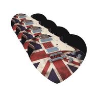 Lot de 4 désodorisants pour voiture, guitare, drapeau britannique, cartes parfumées à suspendre, parfum durable, aromathérapie de voiture, tablettes d'aromathérapie, pendentif de rétroviseur pour