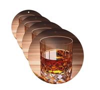 Lot de 4 désodorisants pour voiture, liqueur brune dans une tasse, cartes parfumées à suspendre, parfum durable, aromathérapie, tablettes d'aromathérapie, pendentif pour rétroviseur de voiture