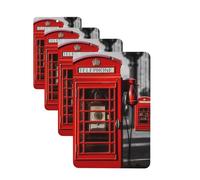 Lot de 4 désodorisants pour voiture - Longue durée - Double face - À suspendre - Carte parfumée - Angleterre - Rétro - Londres - Téléphone - Tablette d'aromathérapie - Pour rétroviseur de voiture
