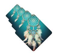 Lot de 4 désodorisants pour voiture - Longue durée - Double face - À suspendre - Carte parfumée - Attrape-rêves - Plume blanche - Pour aromathérapie de voiture - Pendentif pour rétroviseur de voiture