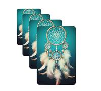 Lot de 4 désodorisants pour voiture - Longue durée - Double face - À suspendre - Carte parfumée - Attrape-rêves - Plume blanche - Pour aromathérapie de voiture - Pendentif pour rétroviseur de voiture