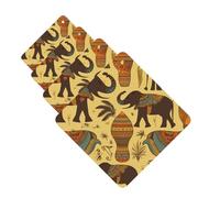 Lot de 4 désodorisants pour voiture - Longue durée - Double face - À suspendre - Carte parfumée - Éléphant d'Afrique - Tablette d'aromathérapie - Pour rétroviseur de voiture - Pour homme et femme