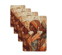 Lot de 4 désodorisants pour voiture - Longue durée - Double face - À suspendre - Carte parfumée - Poterie ethnique africaine - Tablettes d'aromathérapie - Pour rétroviseur de voiture - Pendentif pour