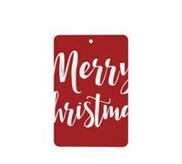 Lot de 4 désodorisants pour voiture « Merry Christmas on Red » - Cartes parfumées à suspendre - Pour tablettes d'aromathérapie de voiture