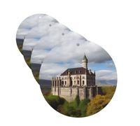 Lot de 4 désodorisants pour voiture Monuments historiques de l'Arménie - Amusants à suspendre - Mignon - Longue durée - Pour miroir - Décoration à suspendre - Cadeau pour homme et femme - Forme ronde