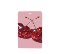 Lot de 4 désodorisants pour voiture Motif cerises rouges avec boule disco