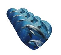 Lot de 4 désodorisants pour voiture - Motif dauphins mignons - Cartes parfumées à suspendre - Parfum durable - Tablettes d'aromathérapie de voiture - Pendentif pour rétroviseur de voiture, armoire à
