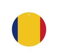 Lot de 4 désodorisants pour voiture Motif drapeau de la Roumanie Parfum lavande à suspendre pour intérieur de véhicule Impression double face Décoration parfumée pour voiture, maison, placard
