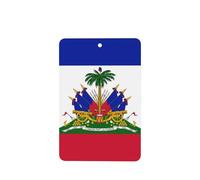 Lot de 4 désodorisants pour voiture - Motif drapeau d'Haïti - Cartes parfumées à suspendre - Pour tablettes d'aromathérapie de voiture