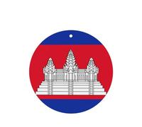 Lot de 4 désodorisants pour voiture motif drapeau du Cambodge - Cartes à suspendre - Longue durée - Parfum imprimé double face pour voiture, maison, armoire