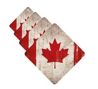 Lot de 4 désodorisants pour voiture - Motif drapeau du Canada rétro - Cartes parfumées - Parfum durable - Tablettes d'aromathérapie pour voiture, rétroviseur - Pendentif pour armoire à chaussures
