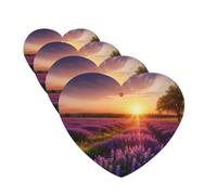 Lot de 4 désodorisants pour voiture, motif lavande prairie au coucher du soleil, printemps, cartes parfumées à suspendre, parfum durable, aromathérapie de voiture, tablettes d'aromathérapie, pendentif