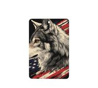 Lot de 4 désodorisants pour voiture Motif loup avec drapeau américain